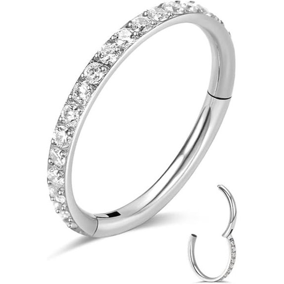 Titanium Cartilage Earrings with CZ for Body Piercing