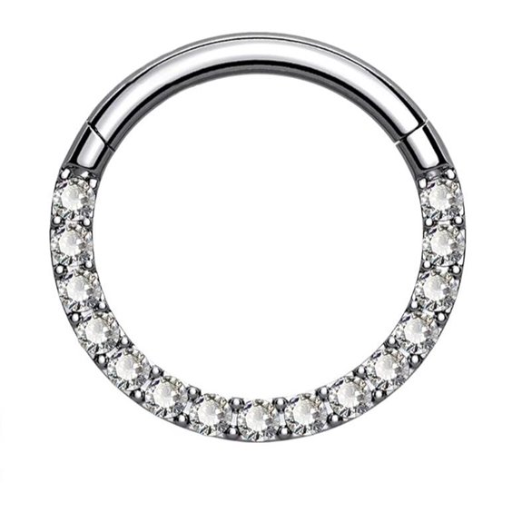 OUFER Titanium Daith Earring Hoop with CZ