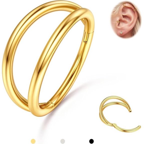 BodyBonita Titanium Hoop Nose Ring - CZ Jewelry