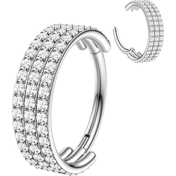 BodyBonita Titanium CZ Nose Rings for Women