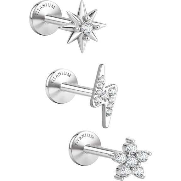 G23 Titanium CZ Stud Earrings for Sensitive Ears