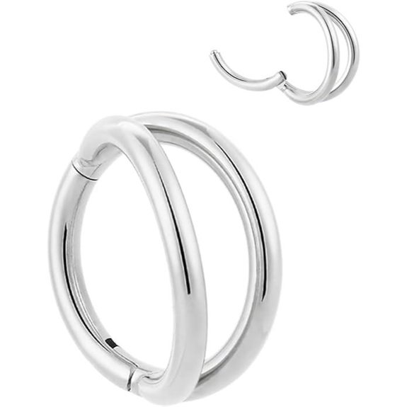 Titanium Double Hoop Nose Ring 16G-20G Jewelry