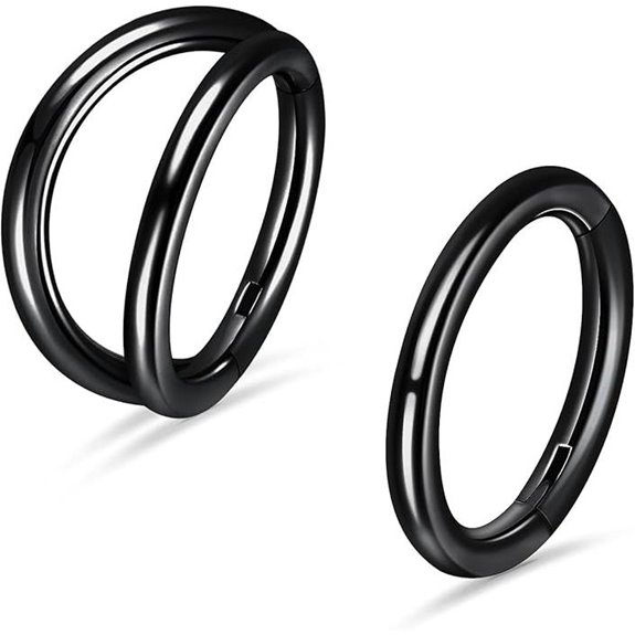 Titanium Nose Rings 20G-16G Double Hoop Segment Piercing
