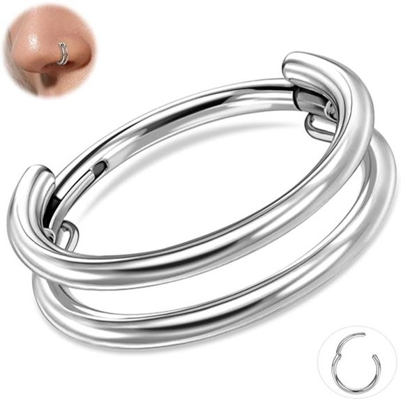 ONESING Titanium Double Septum & Cartilage Hoop Earrings