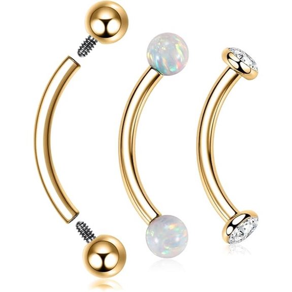 FUNLMO 3pcs G23 Titanium Eyebrow Piercing Jewelry