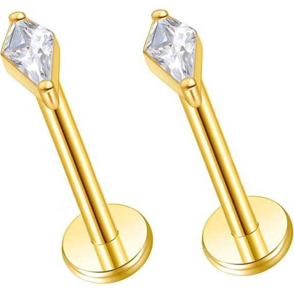 G23 Titanium Flat Back Stud Earrings (16g-20g)