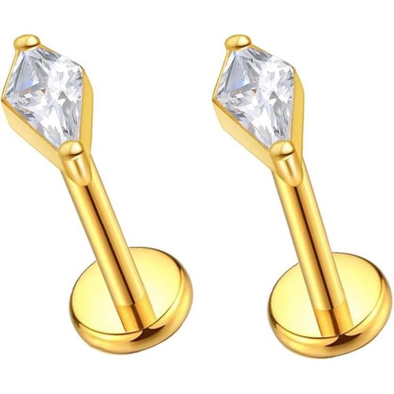 G23 Titanium Flat Back Stud Earrings (16g-20g)