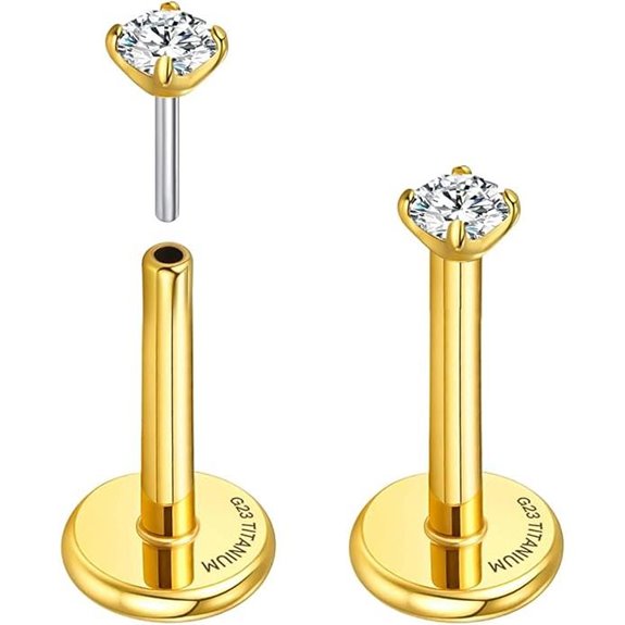 Titanium Flat Back Cartilage Piercing Studs (6-8mm)