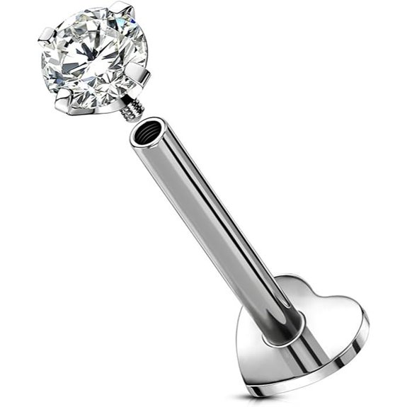 Titanium Labret Earrings with Helix and Cartilage Stud