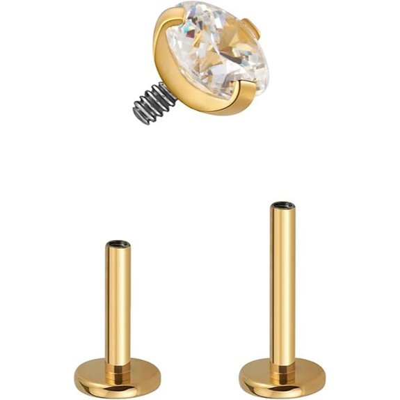 FINE4U Titanium Piercing Jewelry for Helix & Cartilage