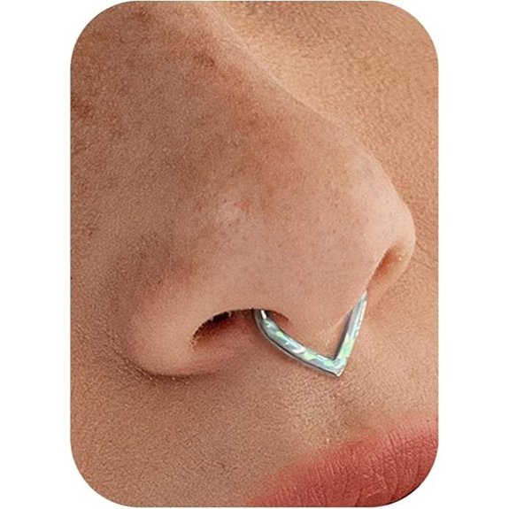 BodyBonita Opal Septum Rings - Titanium Hinged Jewelry