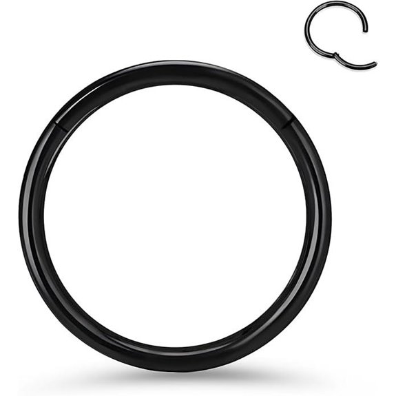 Titanium Hoop Nose Ring 12G Hinged Septum Jewelry