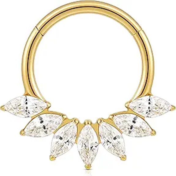 FINE4U Titanium Clicker Hoop Septum & Cartilage Earring