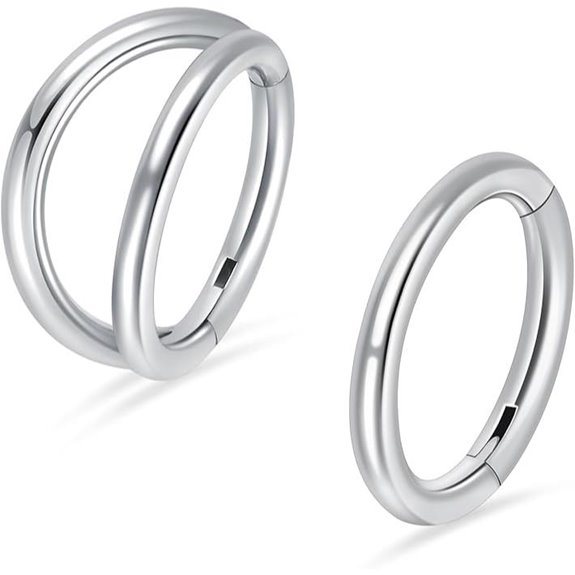 Titanium Double Hoop Nose Rings 16-20G (2 Pack)
