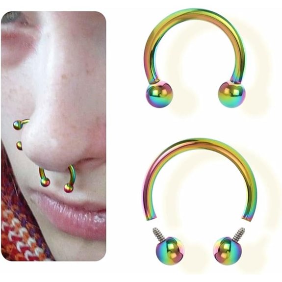 BodyBonita Titanium Horseshoe Nose Ring Set (2Pcs)
