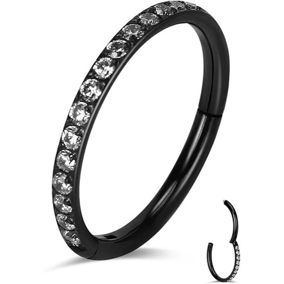 Titanium Cartilage Earrings with CZ Nose Hoop