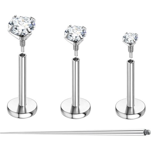 BodyAce Titanium Labret Piercing Jewelry (16G/18G)