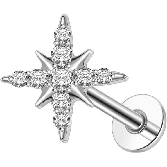 Titanium Threadless Labret Piercing Jewelry (1 Pack)