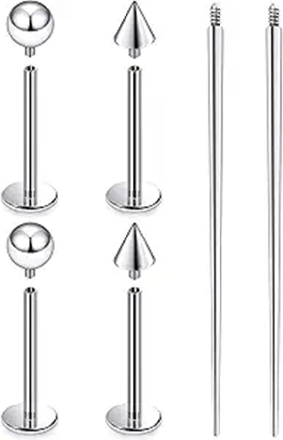 Ruifan Titanium Lip Rings and Piercing Jewelry Set