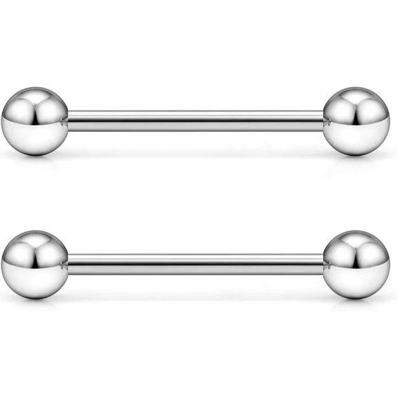 Ruifan Titanium Nipple Piercing Barbell Ring (14G-16G)