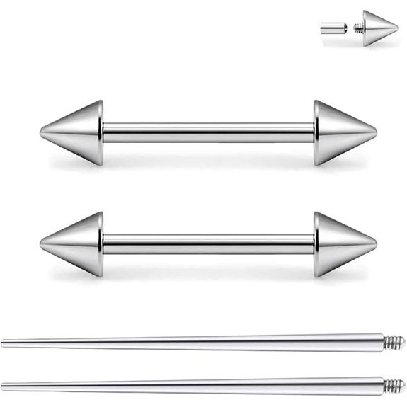 Ruifan Titanium Nipple Piercing Jewelry Barbell Ring