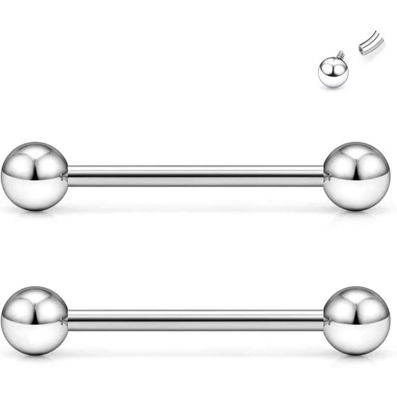 Ruifan Titanium Internally Threaded Nipple Piercing Jewelry