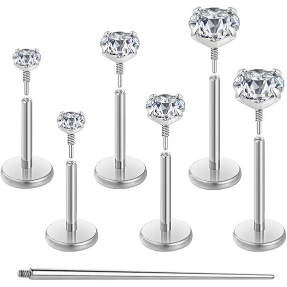 Titanium Nose and Cartilage Piercing Jewelry Set