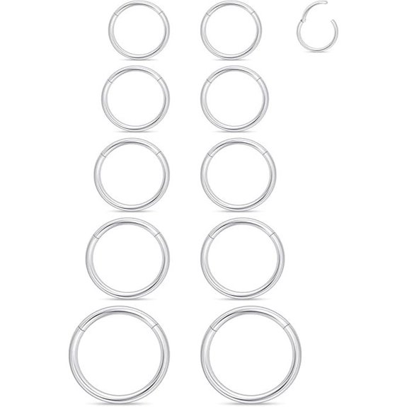 Titanium Nose and Cartilage Hoop Piercing Jewelry