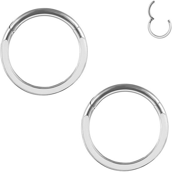 Titanium Hinged Piercing Rings for Nose and Cartilage