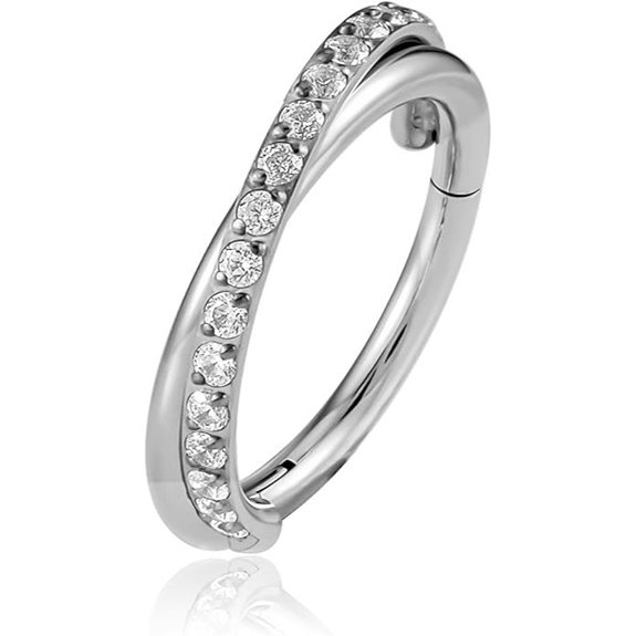 FINE4U Titanium Cartilage Earring Hoop for Nose & Helix