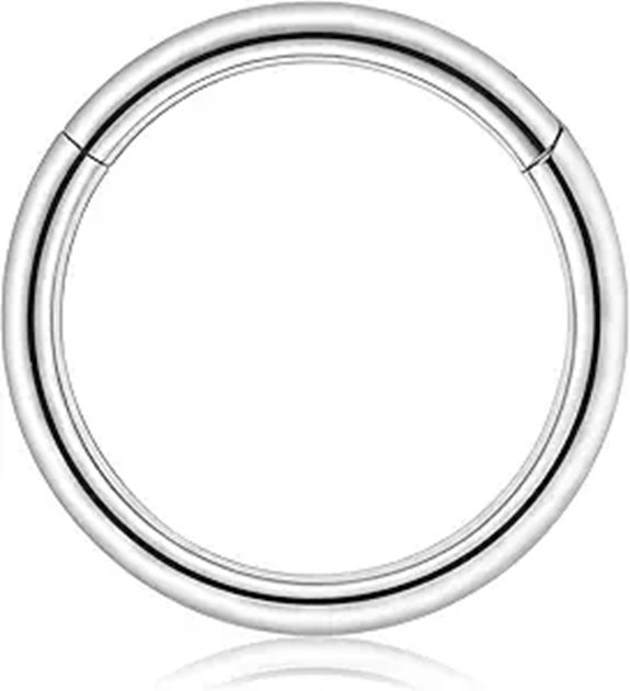 FINE4U Titanium Nose Rings Piercing Jewelry Hoop