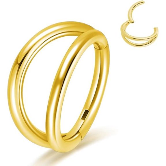 Titanium Double Hoop Nose Rings for Multiple Piercings