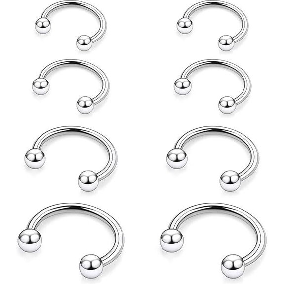 titanium nose piercing set