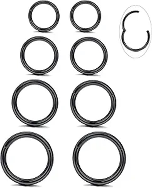 LOYALLOOK 8Pcs Titanium Nose Ring Set