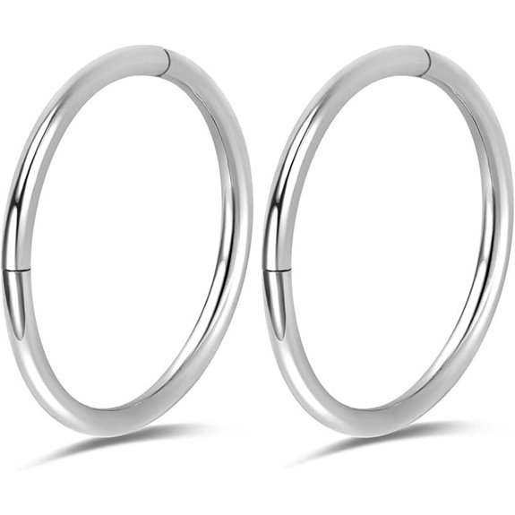 Titanium Nose Rings 16-20G Hinged Segment 5-12mm