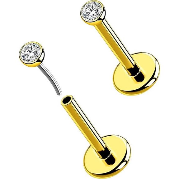 OUFER Titanium Threadless Nose Stud Earrings (2 Pack)