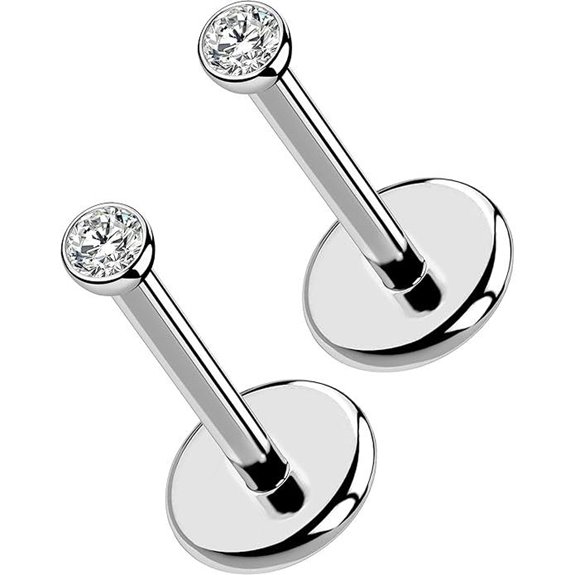 OUFER Titanium Nose Stud Earrings 2-Pack