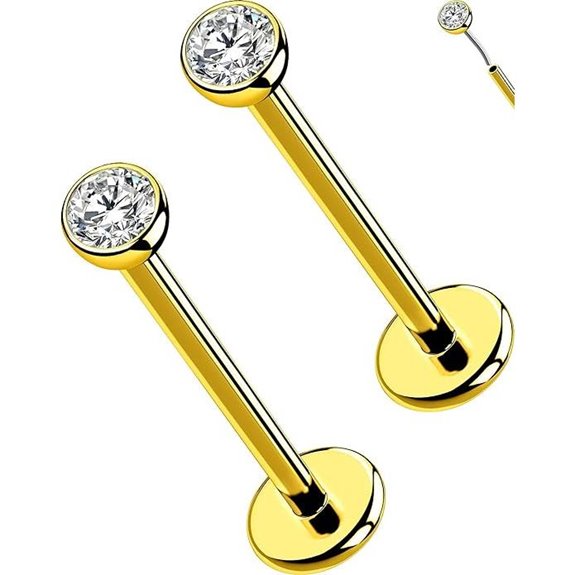 OUFER Titanium Threadless Nose Stud Earrings (2 Pack)