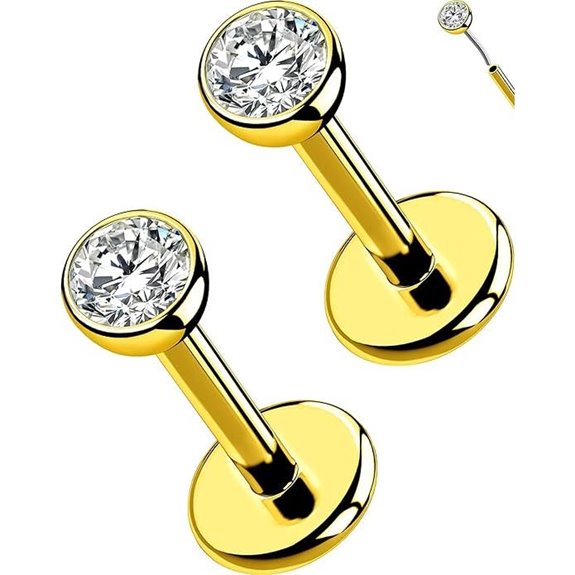 OUFER Titanium Threadless Nose Stud Earrings 2 Pcs