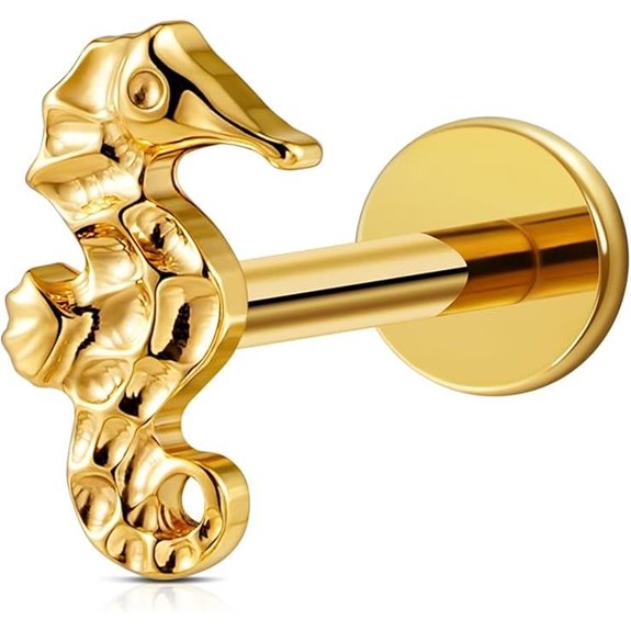 FINE4U Titanium Octopus Piercings Jewelry (16G)