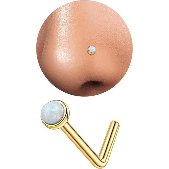 3mm Titanium Opal Nose Rings 14K Gold Plated Jewelry