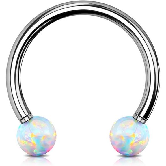 titanium opal septum ring