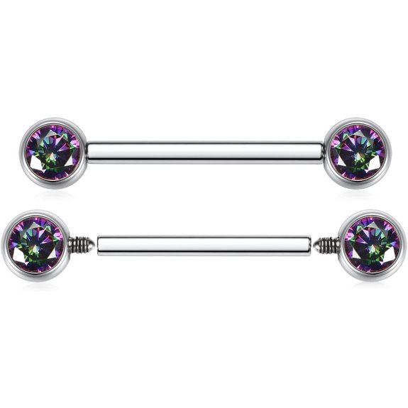 FUNLMO Titanium Nipple & Tongue Piercing Jewelry (2pcs)
