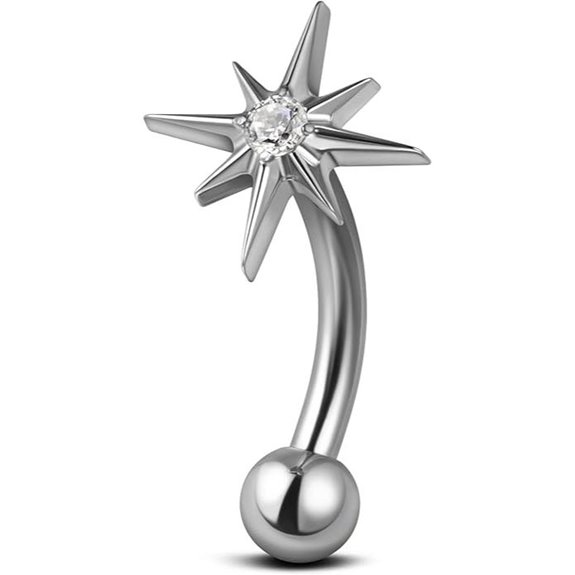 FINE4U Titanium Rook Piercing Jewelry (16g 8mm)