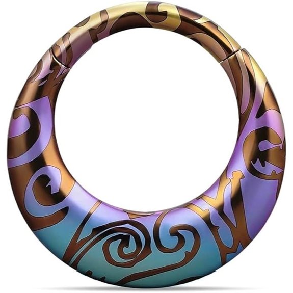 PUNKYOUTH Titanium Septum Clicker Hoop Piercing Jewelry