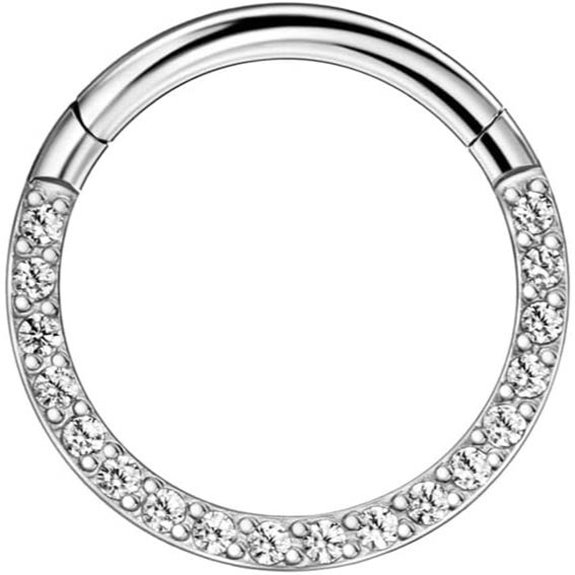 FANSING G23 Titanium Hinged Piercing Rings Hoop for Septum and Daith