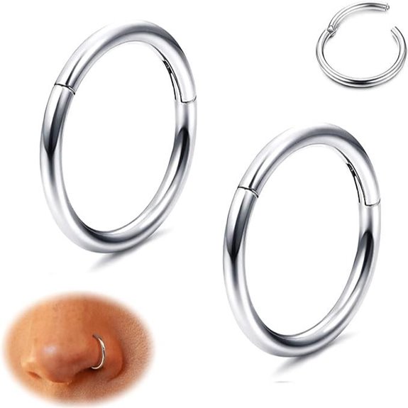 MILACOLATO Titanium Nose Ring Hoops Septum Jewelry