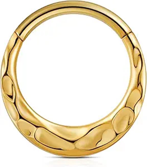 FINE4U Titanium Nose Ring Hoop for Daith & Septum