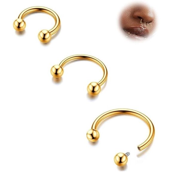 BodyBonita Titanium Septum Rings - 2/3pcs Nose Jewelry