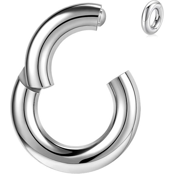 BodyAce Titanium Septum Nose Rings Multiple Gauge Sizes